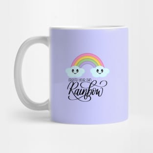 Create Your Own Rainbow with Kawaii Cute Clouds in Purple Mug